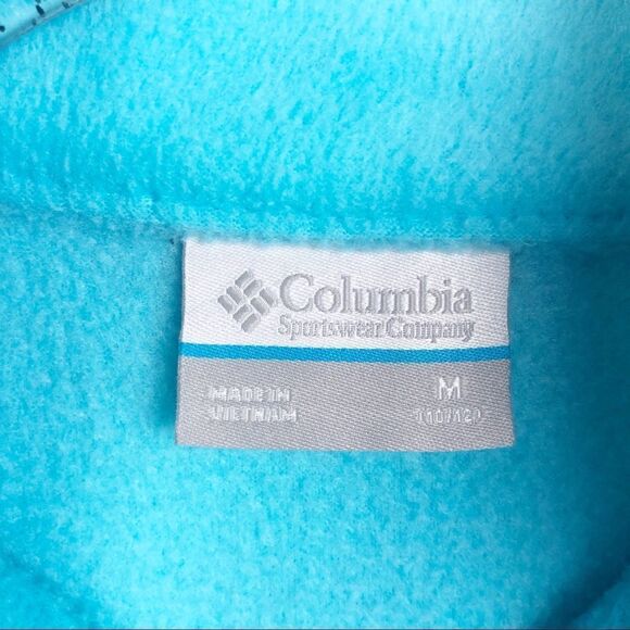 COLUMBIA | Turquoise Zip Front Fleece Jacket Girls Kids M 10/12 - Picture 6 of 8